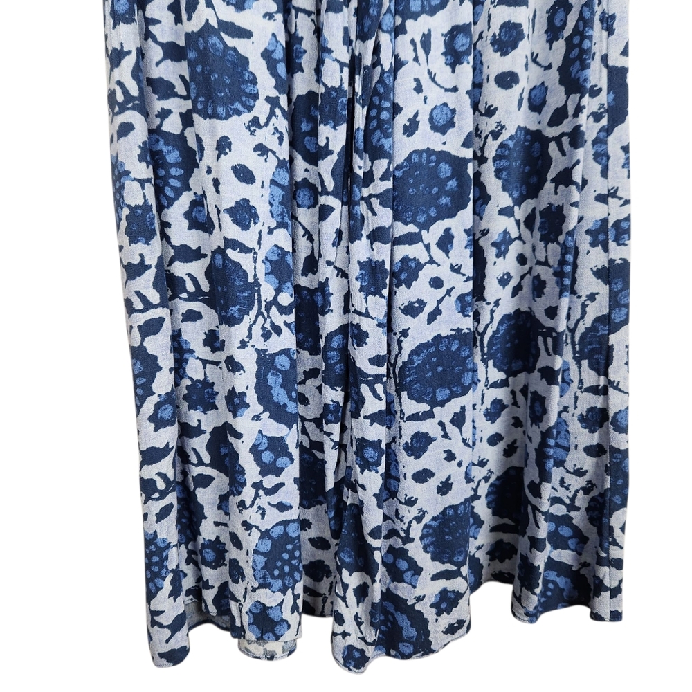 Free People Lady Lady Blue Printed Wide Leg Cropped Smocked Pants Womens Size XS - Picture 10 of 13